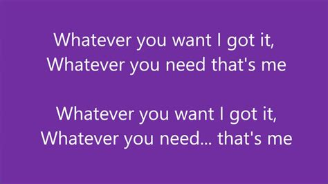 whatever you want whatever you need lyrics